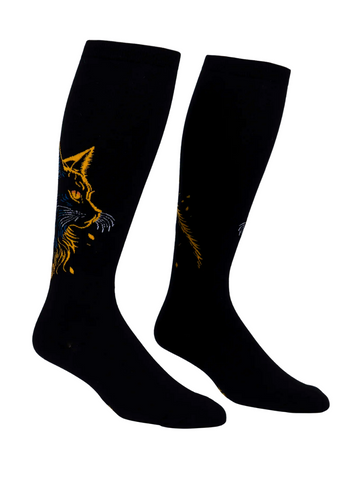 Women's Night Cat Knee High Socks