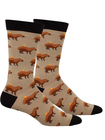 Men's Bamboo Capybara Orange Socks