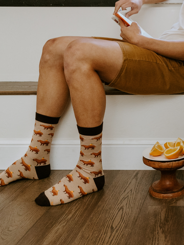 Men's Bamboo Capybara Orange Socks