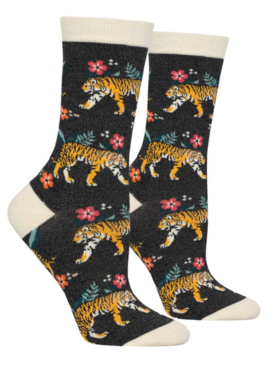 Women's Bamboo Tiger Floral Socks