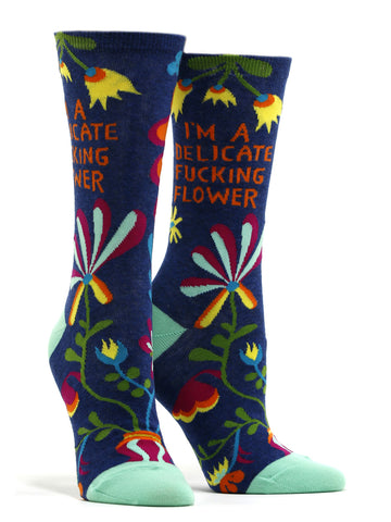 Women's I'm A Delicate Fucking Flower Socks