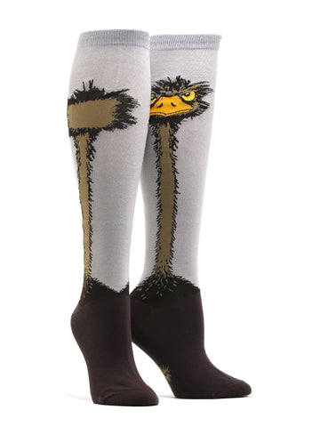 Women's Funky Ostrich Knee High Socks