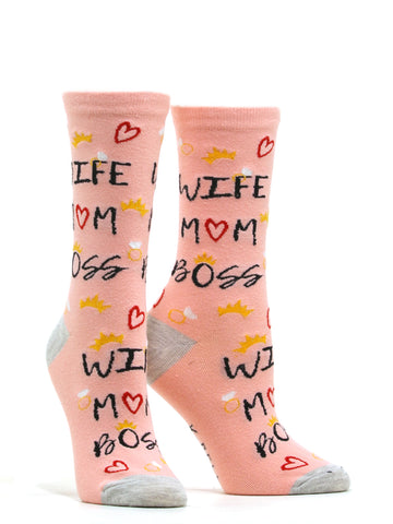 Women's Wife Mom Boss Socks