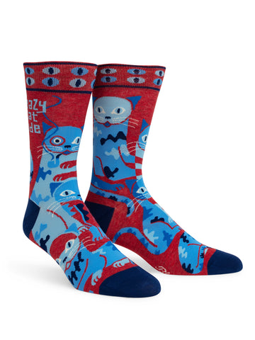 Men's Crazy Cat Dude Socks