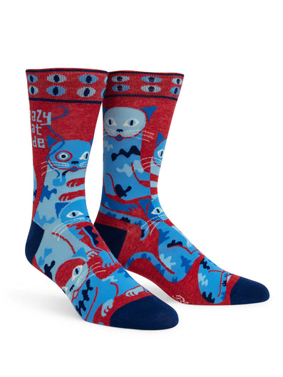 Men's Crazy Cat Dude Socks