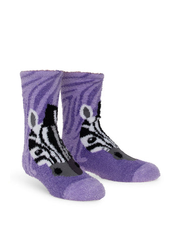 Kid's Fuzzy Zebra Socks