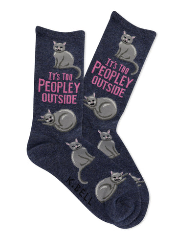 Women's Too Peopley Cat Socks
