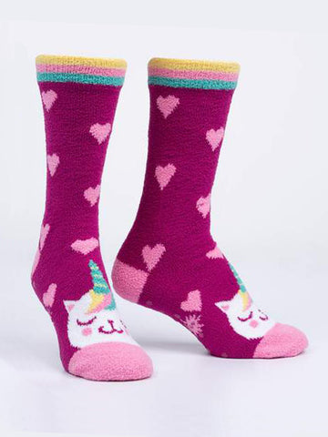 Women's Fuzzy Mewnicorn Socks