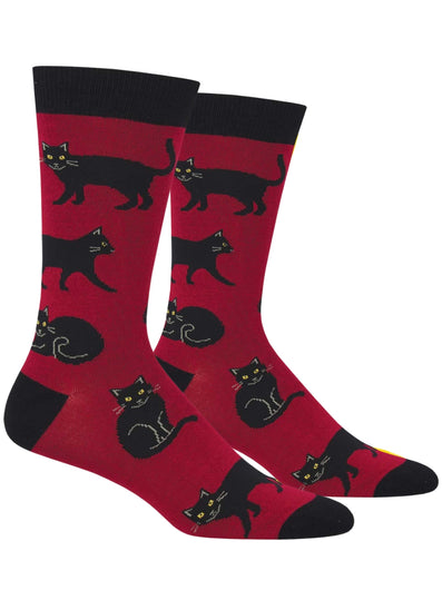 Men's Bamboo Black Cat Socks