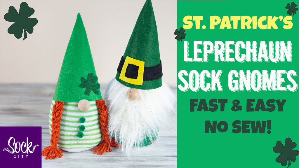 St. Patrick's Day Boy and Girl Sock Gnome Leprechauns | Easy No Sew DIY