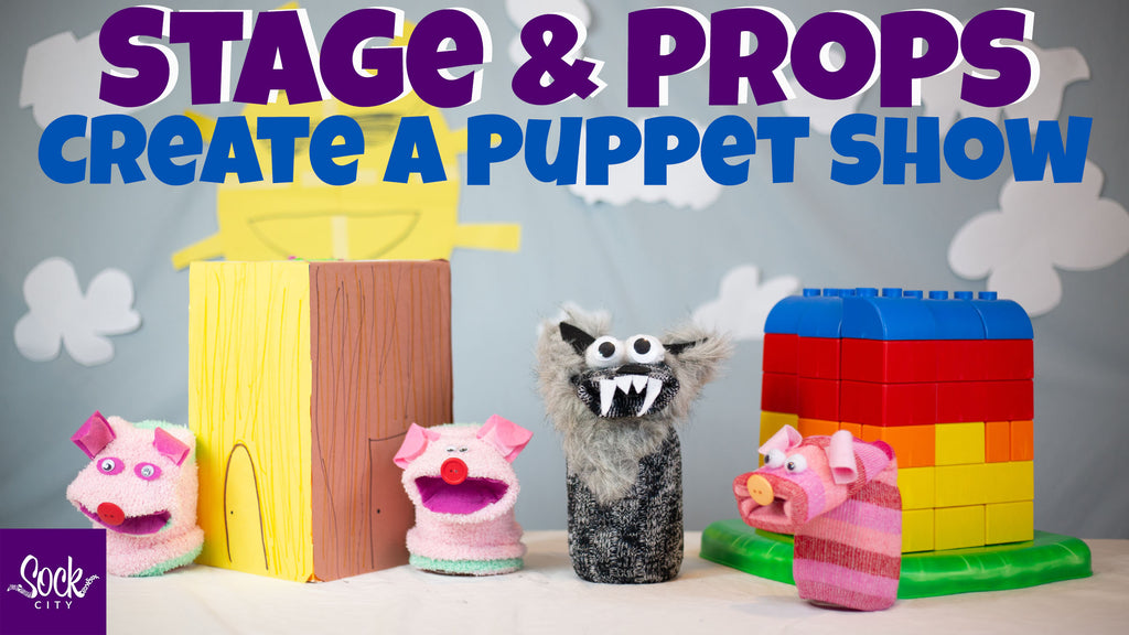 Stage and Props | Puppet Show Series #3 | Three Little Pigs & Big Bad Wolf | Fun Sock Creations