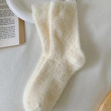 Women's Ivory Fuzzy Socks