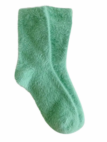 Women's Lake Green Fuzzy Socks