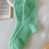 Women's Lake Green Fuzzy Socks