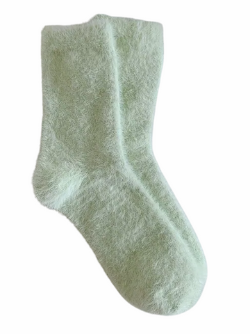 Women's Mint Green Fuzzy Socks