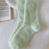 Women's Mint Green Fuzzy Socks