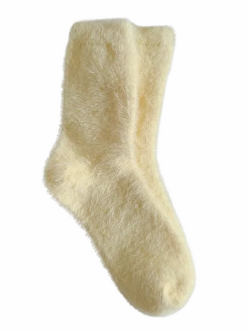Women's Yellow Fuzzy Socks