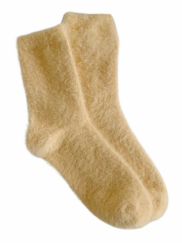 Women's Sunshine Yellow Fuzzy Socks