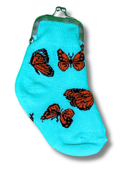 Beautiful Butterfly Sock Coin Purse