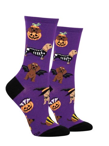 Women's Halloweiner Dogs Socks