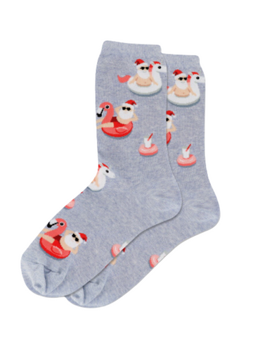 Women's Pool Float Santa Socks
