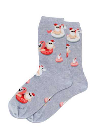 Women's Pool Float Santa Socks