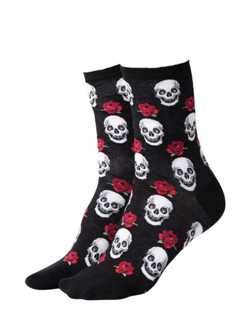 Women's Skull And Roses Socks