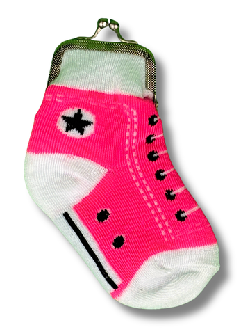 Neon Sneaker Sock Coin Purse