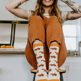 Women's Bamboo Capybara Orange Socks
