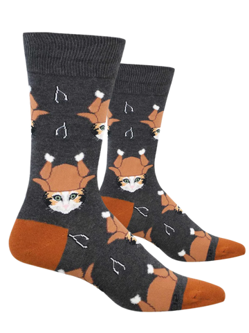 Men's Thanksgiving Cat Socks