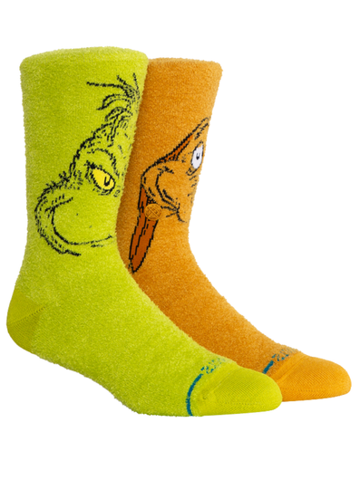 Men's Grinch & Max Fuzzy Socks