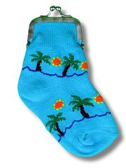 Sunny Palm Tree Sock Coin Purse