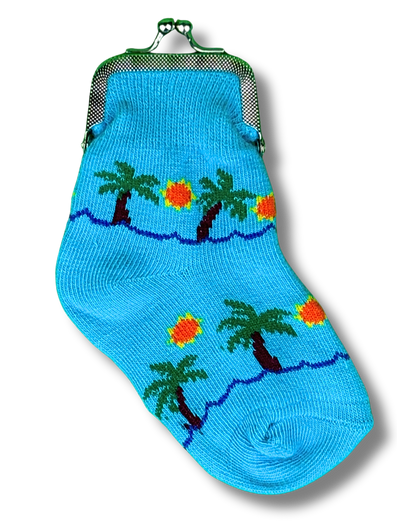 Sunny Palm Tree Sock Coin Purse