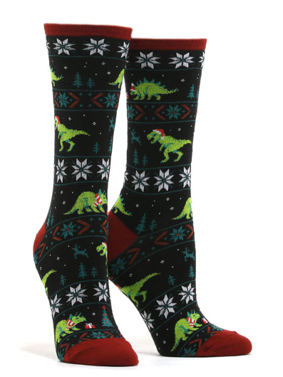Women's Santasaurus Rex Socks
