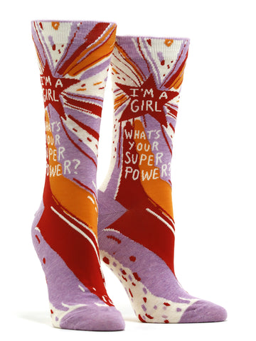 Women's I'm A Girl, What's Your Superpower? Socks