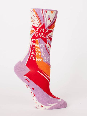 Women's I'm A Girl, What's Your Superpower? Socks