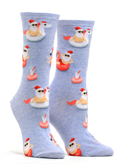 Women's Pool Float Santa Socks