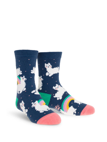 Kid's Llam-where Over The Rainbow Socks