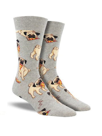 Men's Pug Pizza Party Socks