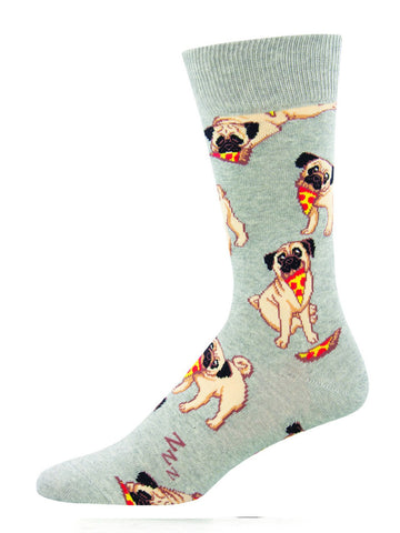 Men's Pug Pizza Party Socks