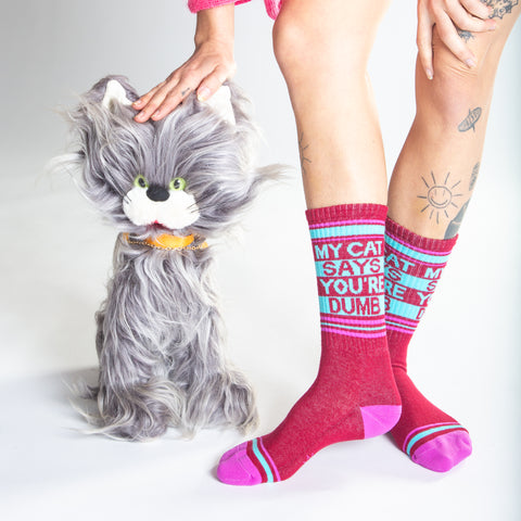Men's My Cat Says Your Dumb Socks