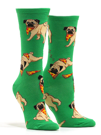Women's Pug Pizza Party Socks