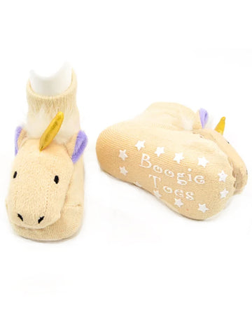 Baby's Golden Unicorn Rattle Socks
